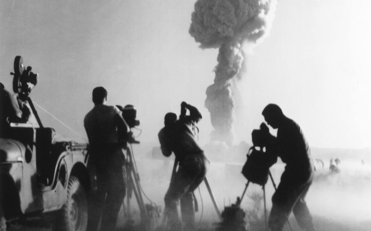 An explosion at the Nevada Test Site in 1957 - Getty