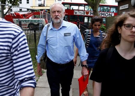 Britain's opposition Labour Party leader Jeremy Corbyn walks near his home in London, Britain July 28, 2016. REUTERS/Peter Nicholls