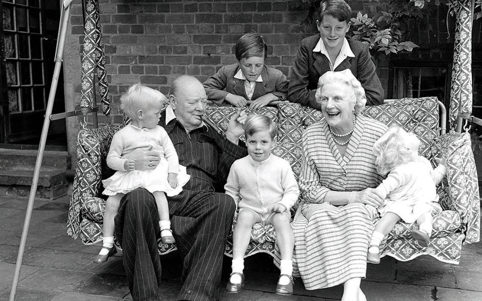 Churchill with his grandchildren - Getty Images