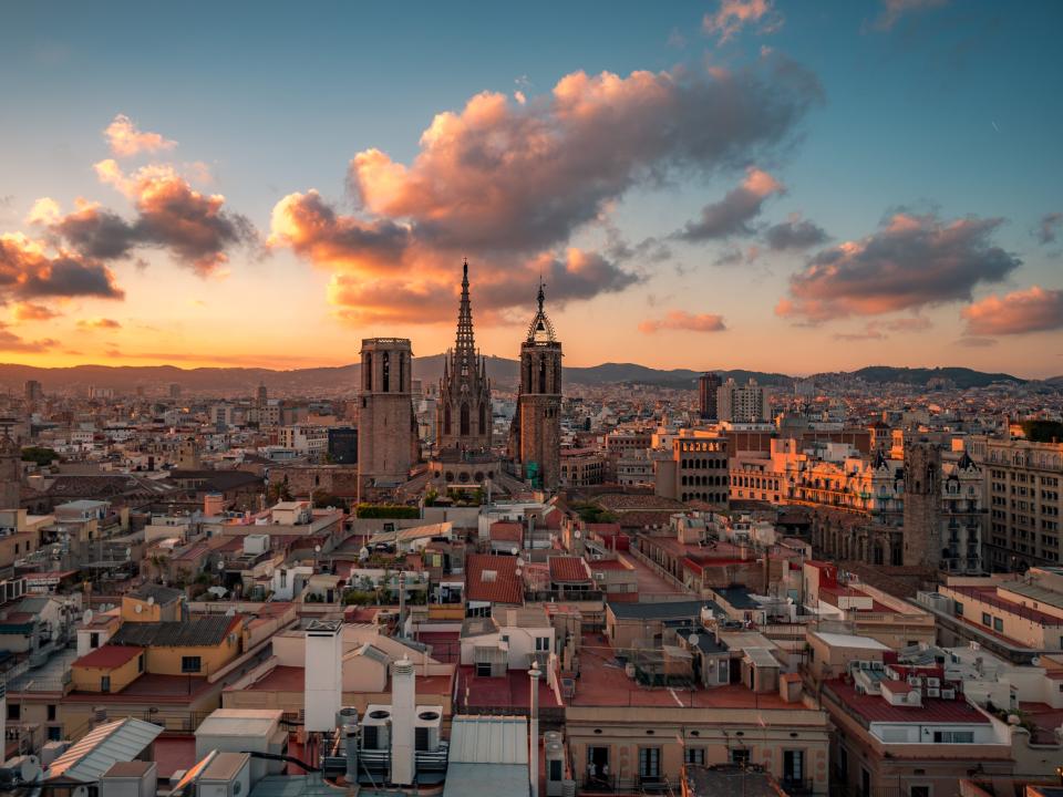 The Cathedral of the Holy Cross and Saint Eulalia in Barcelona, Spain.