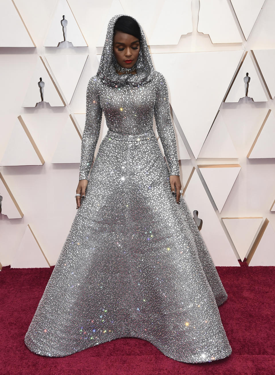 Janelle Monae arrives at the Oscars on Sunday, Feb. 9, 2020, at the Dolby Theatre in Los Angeles. (Photo by Jordan Strauss/Invision/AP)