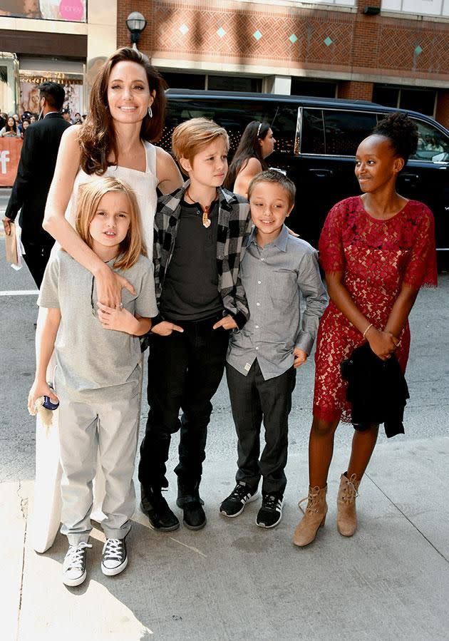 Ange took her brood to the Toronto International Film Festival last week. Source: Getty