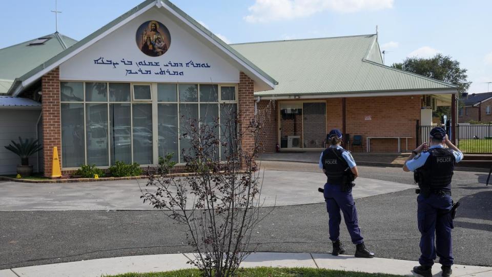 Police outside the church