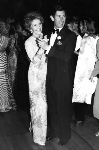 <p>Robin Platzer/Images/Getty</p> First Lady Nancy Reagan and Prince Charles in 1981