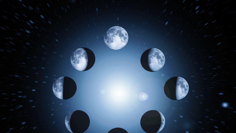 eight moon phases illustration