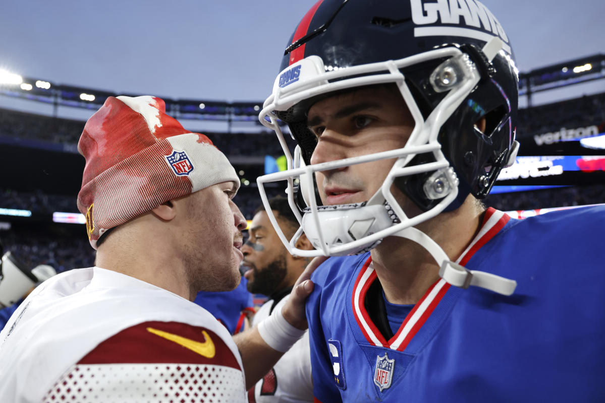 LOOK: Taylor Heinicke and Jonathan Allen embrace after Commanders' win