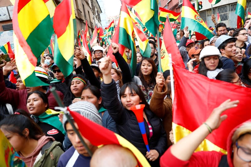 Protest against Bolivia's President Evo Morales in La Paz