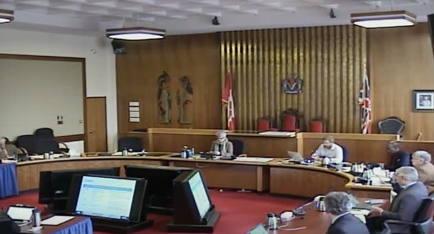 Screen grab of Victoria City Council proceedings on April 2, 2020.