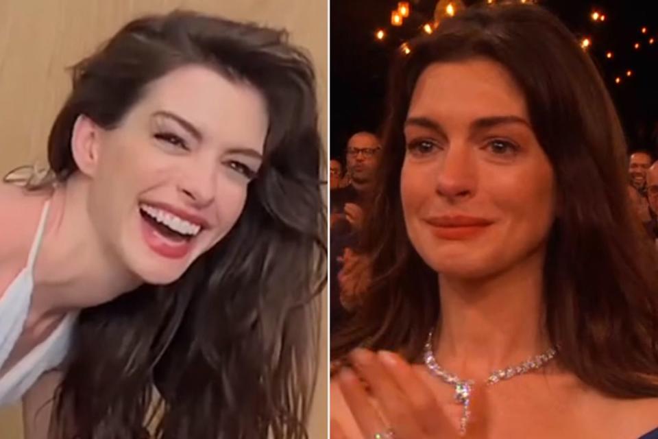 <p>anne hathaway/ tiktok; Netflix</p> Anne Hathaway