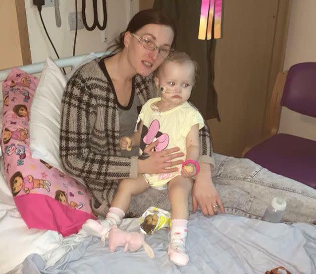 Mum spends precious time with little Poppy-Mai in hospital. Picture: Facebook/The Poppy Mai Support Page