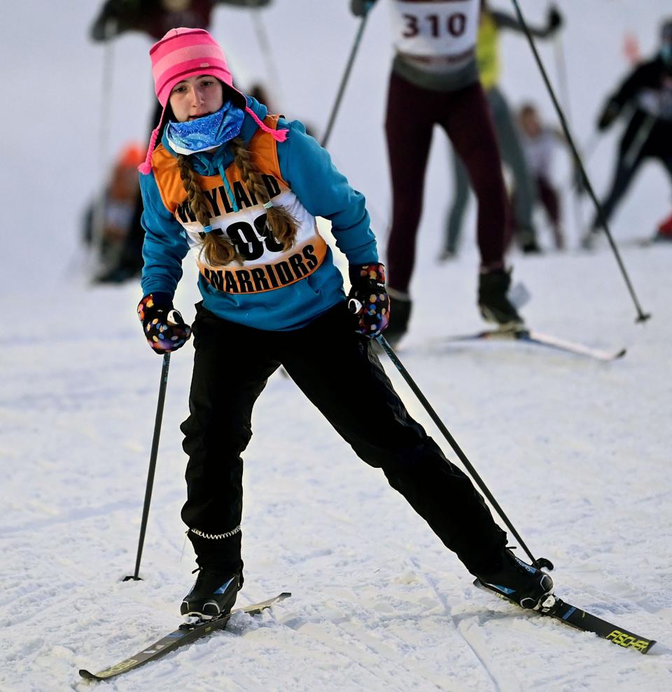 Wayland's Amy McCormack competes in the Mass Bay West's  first nordic race of the season at the Weston Ski Track, Jan. 4, 2022.  