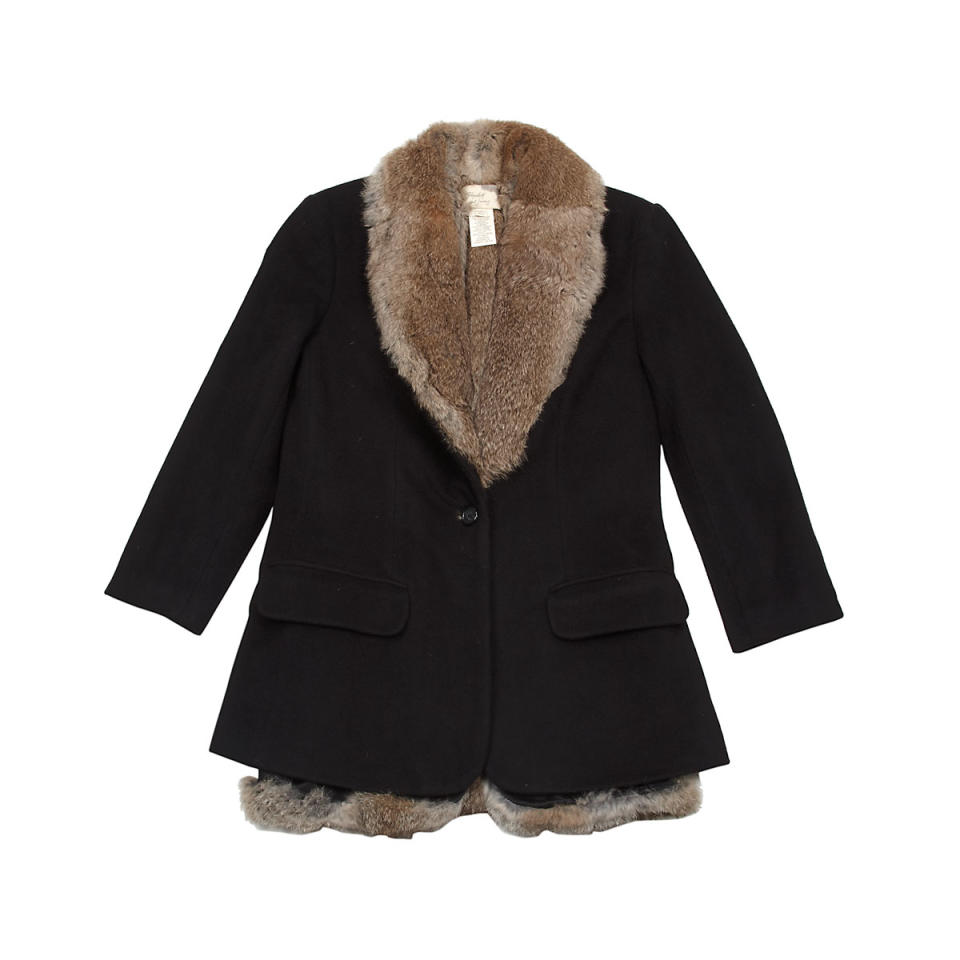 Elizabeth and James black fur lined wilderness blazer