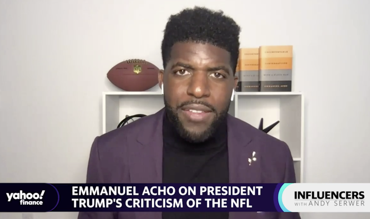 Emmanuel Acho, a Fox Sports host and former NFL linebacker, joins "Influencers with Andy Serwer." 