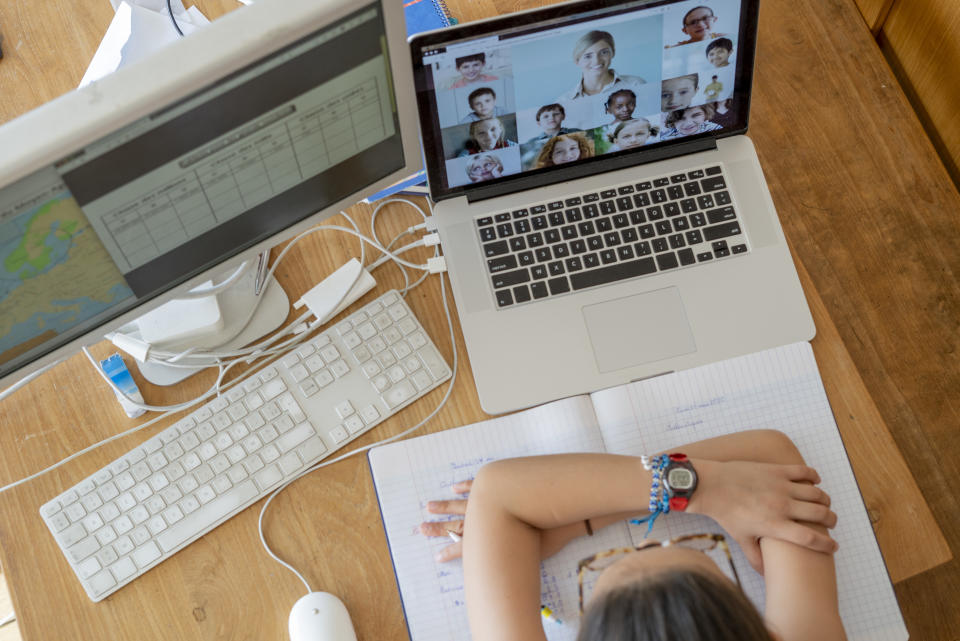 Some L.A. parents hosted a Zoom blackout Monday as a form of protest against the slow reopening of schools. (Getty Images)