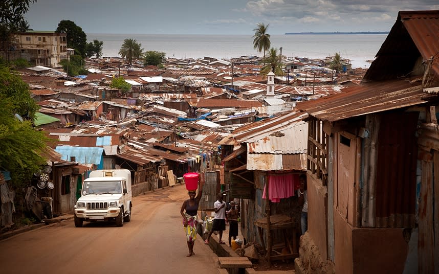 Freetown, Sierra Leone's bustling capital - This content is subject to copyright.