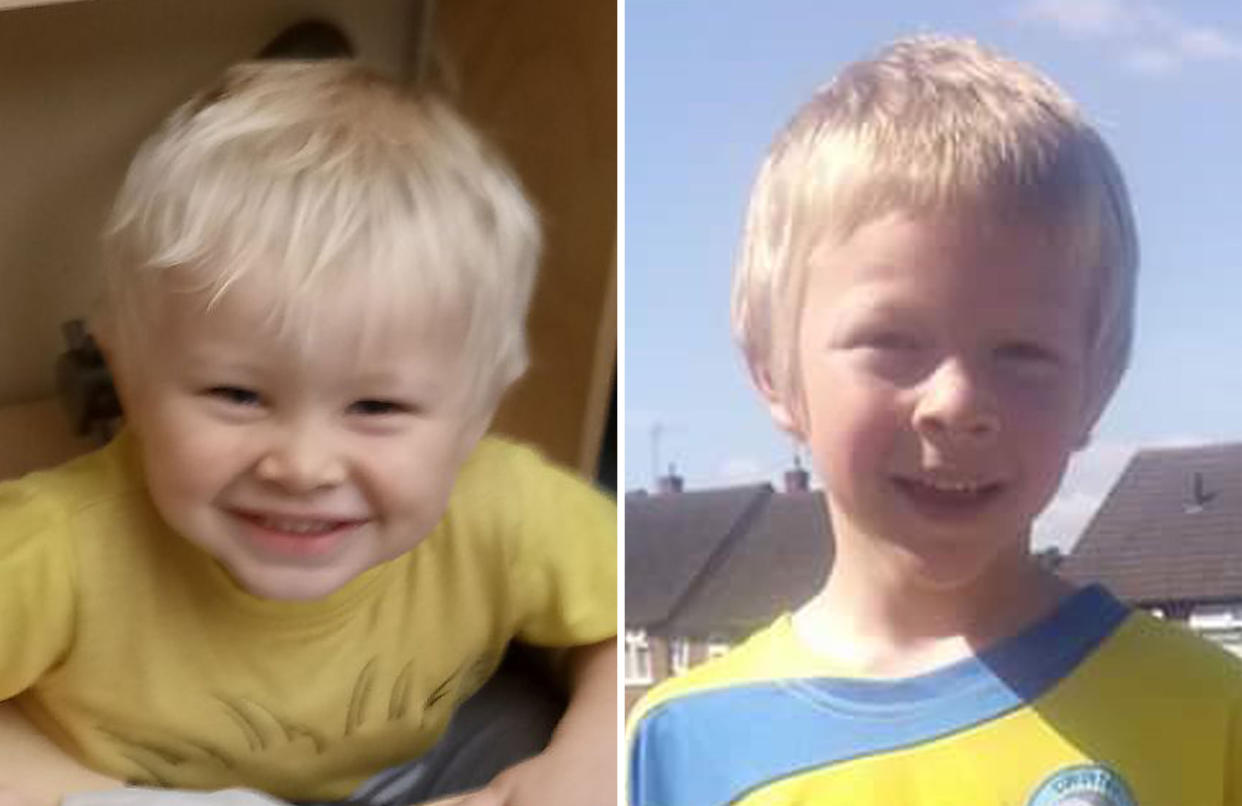 Two-year-old Casper Platt-May (left) and six-year-old Corey Platt-May. (PA)