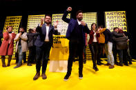 La candidatura de Esquerra Republicana de Catalunya, liderada por Gabriel Rufián, ha perdido casi 150.000 votos y dos escaños (pasa de 15 a 13), pero será la quinta fuerza con más representación en el Congreso (superando a Ciudadanos) y seguirá teniendo grupo parlamentario propio. (Foto: Alex Caparros / Getty Images).