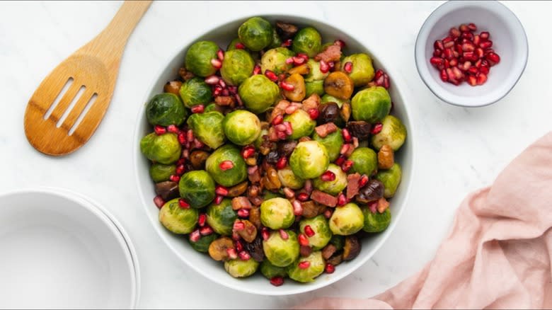Brussels sprouts with bacon dish