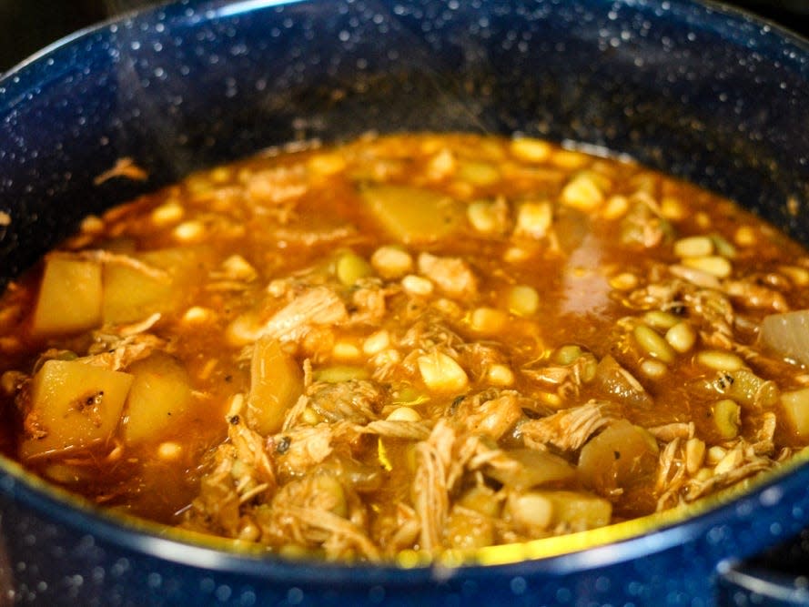 Brunswick stew in a pot
