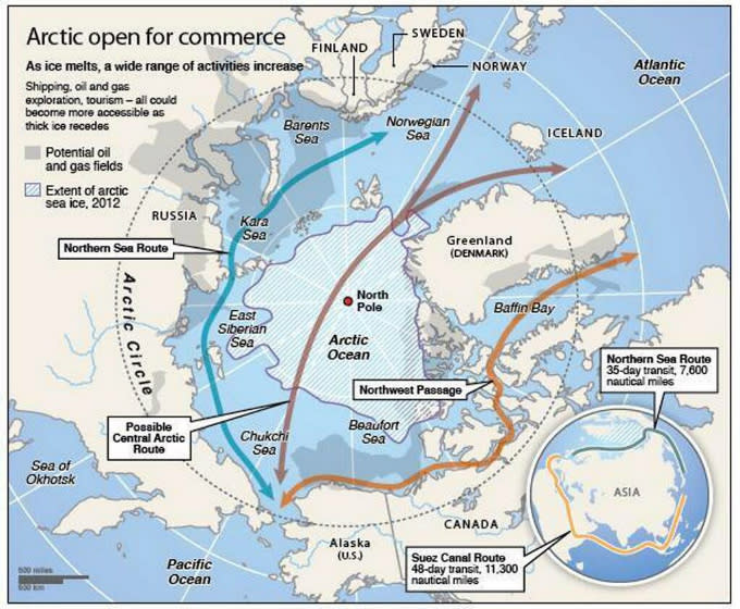 arctic ice northwest passage map