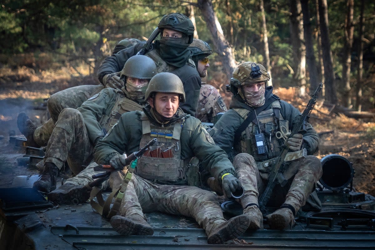 Some of Kyiv’s troops in northern Ukraine (AP)