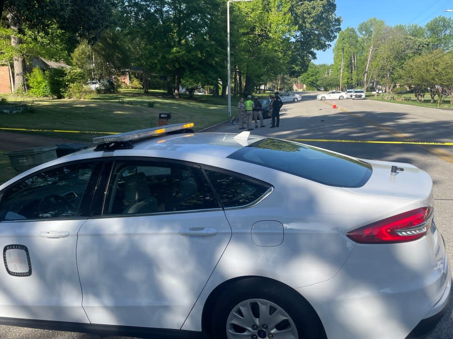 Scene at Scenic Highway after a juvenile was struck by a car.