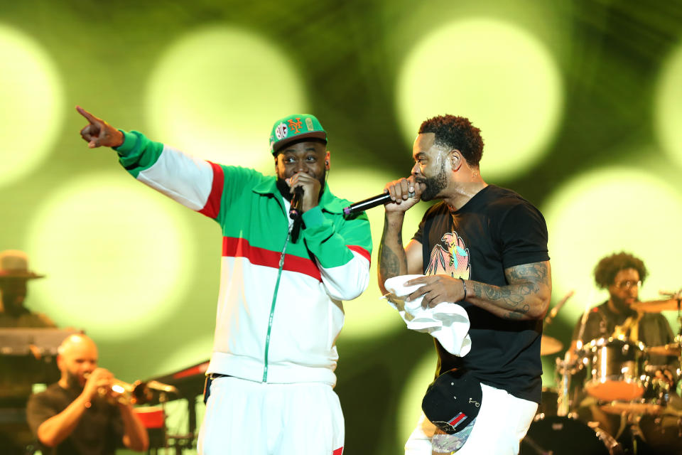 Ghostface Killah (L) and Method Man of the Wu-Tang Clan perform onstage with The Roots during the 2022 Essence Festival of Culture at the Louisiana Superdome on July 3, 2022 in New Orleans, Louisiana.