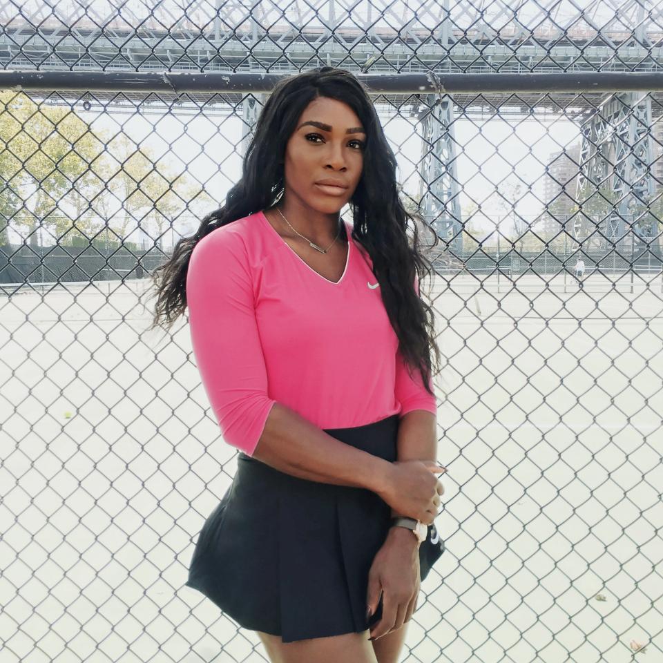 Portrait of Serena Williams, photographed at the John V. Lindsay East River Park Tennis Courts, September 13, 2016.