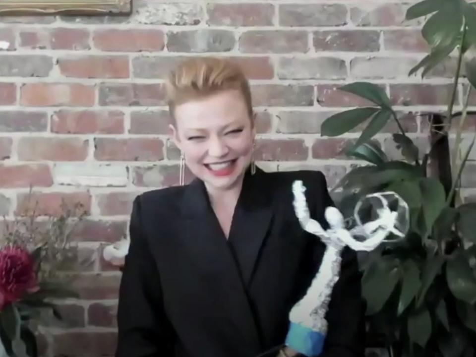 Sarah Snook tinfoil Emmy statue ABC