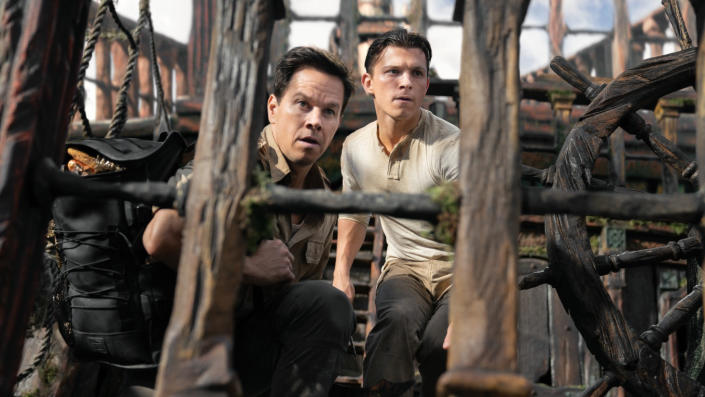 Mark Wahlberg and Tom Holland bring 'Uncharted' to the big screen after years of development. (Sony Pictures)