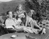 <p>Lauren Bacall and Humphrey Bogart got married on their friend Louis Bromfield's farm in Lucas, Ohio in 1945. That same year, they adopted their Boxer, Harvey. The couple received <a href="https://www.anothermag.com/design-living/2127/humphrey-bogart-lauren-bacalls-boxers" rel="nofollow noopener" target="_blank" data-ylk="slk:Harvey as a wedding present from a friend.;elm:context_link;itc:0;sec:content-canvas" class="link ">Harvey as a wedding present from a friend.</a> Harvey died only six months after Bogart passed away from lung cancer in 1957. </p>