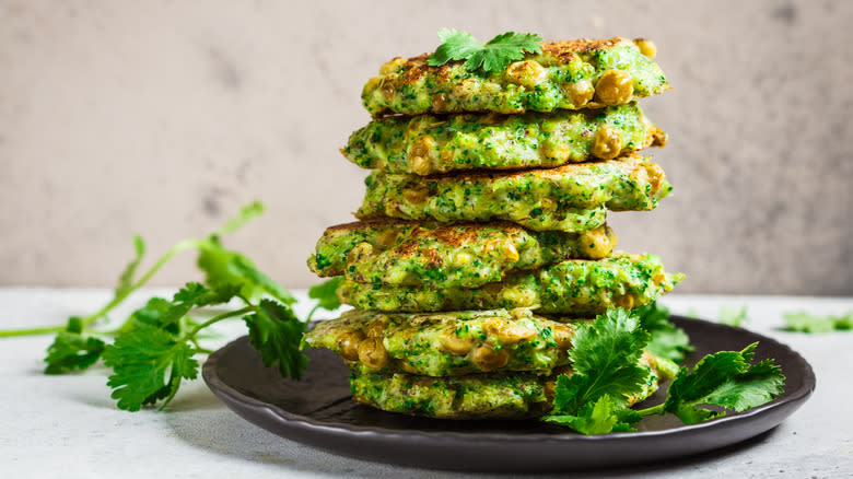 pile of broccoli fritters