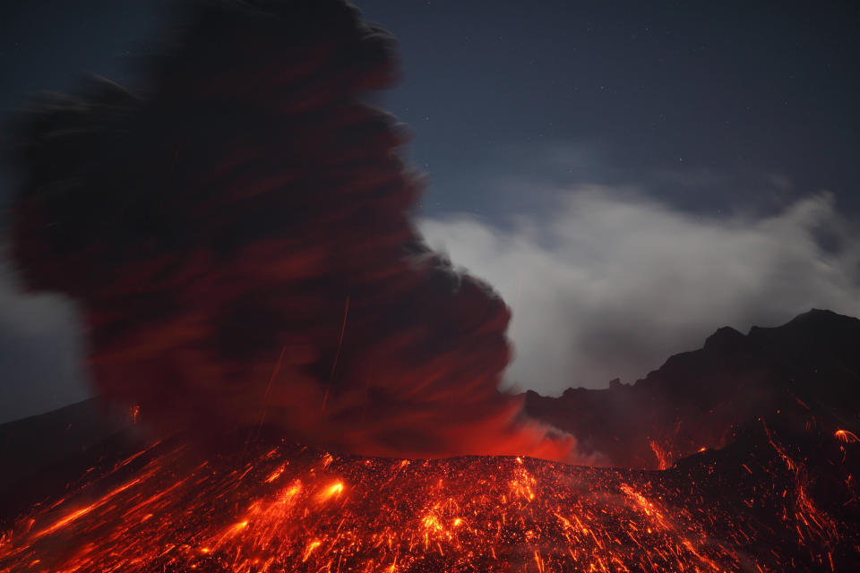 Lightning Volcano Eruption