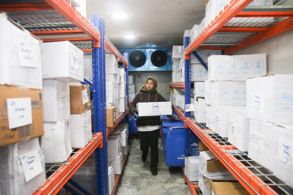 Boxes of seafood waiting to be delivered to customers. — Picture by Choo Choy May