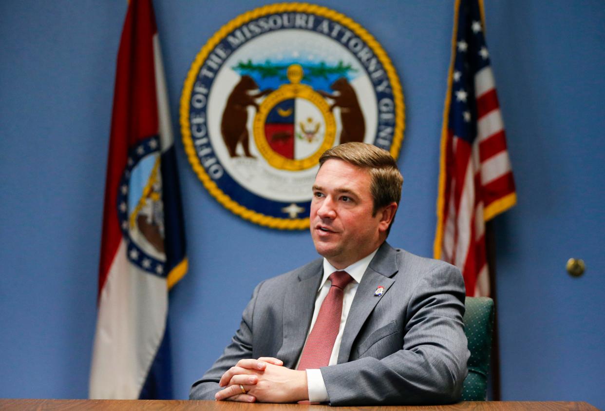 Missouri Attorney General Andrew Bailey talks with the News-Leader at his office in Springfield on Thursday, Nov. 2, 2023.