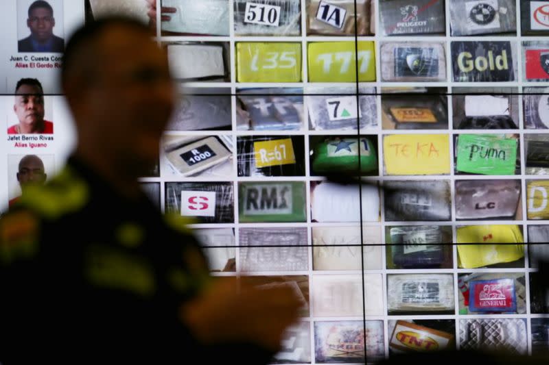 Colombia's National Police Director General Jorge Luis Vargas speaks during a news conference about the capture of Dairo Antonio Usuga David, alias "Otoniel", top leader of the Gulf clan, in Bogota