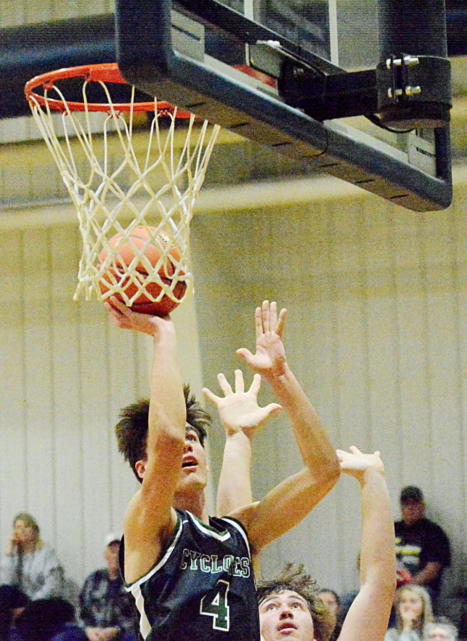 Clark-Willow Lake's Mitchell Larson goes up for two points during a high school boys basketball game against Great Plains Lutheran on Monday, January 23, 2023 in Watertown.