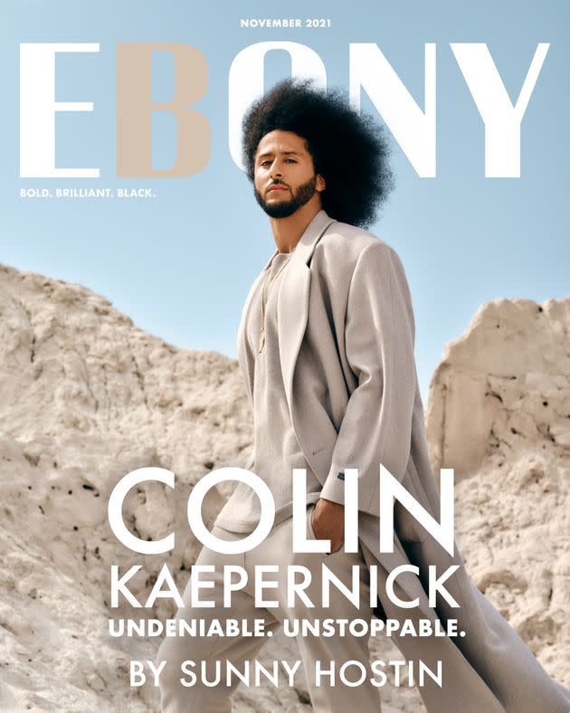 Ebony’s November 2021 cover featuring  Colin Kaepernick. (Photo: Courtesy of Ebony)