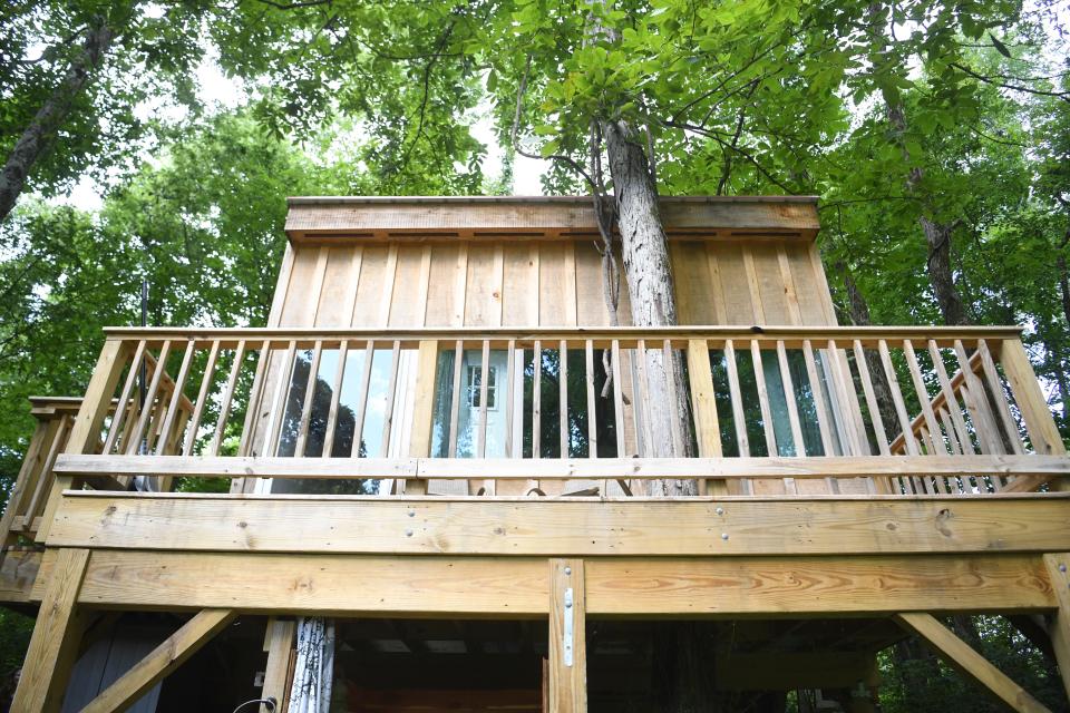 A treehouse Airbnb is seen in Seymour, Thursday, July 28, 2022.