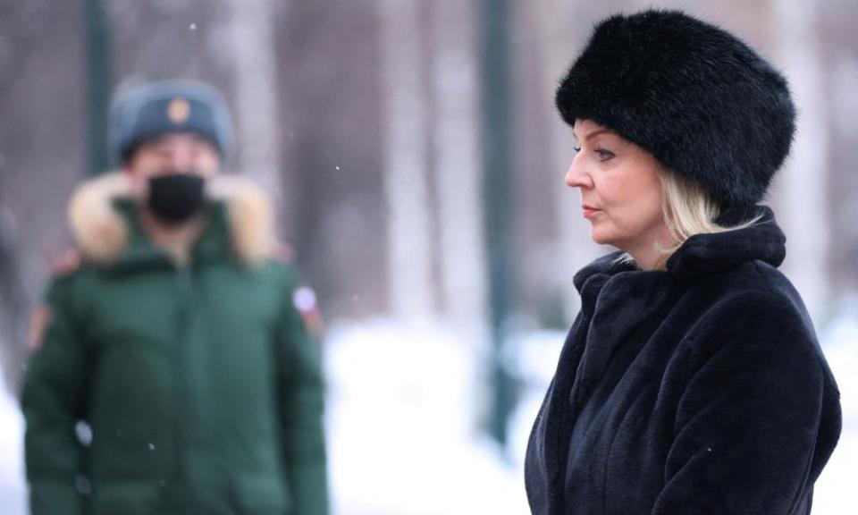 Liz Truss in Moscow in February. 