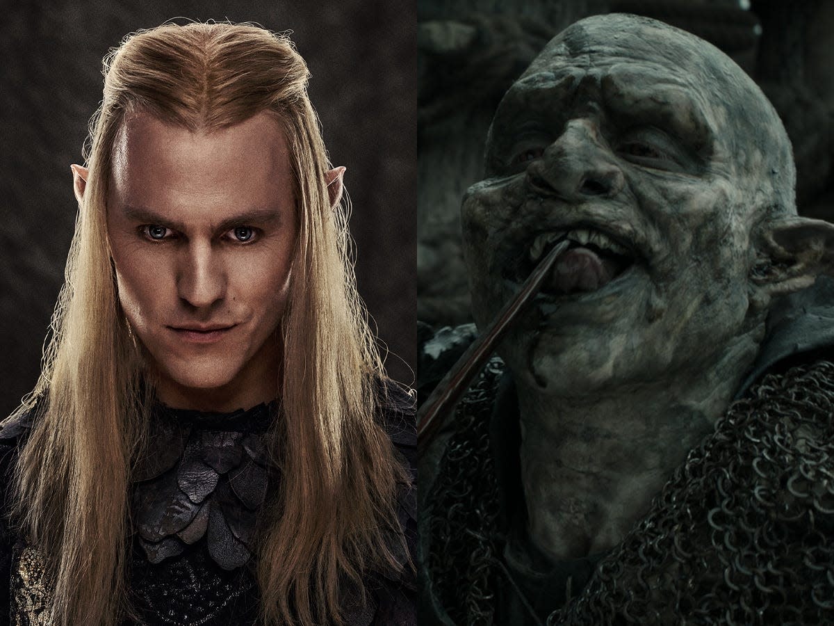 Charlie Vickers as Sauron and an Orc in "The Lord of the Rings: The Rings of Power" season two.