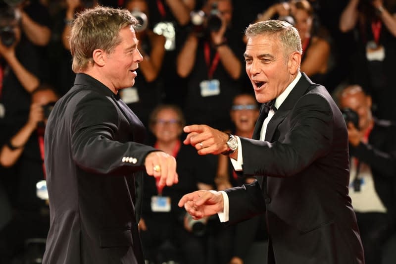 Brad Pitt George Clooney Wolfs red carpet Venice International Film Festival