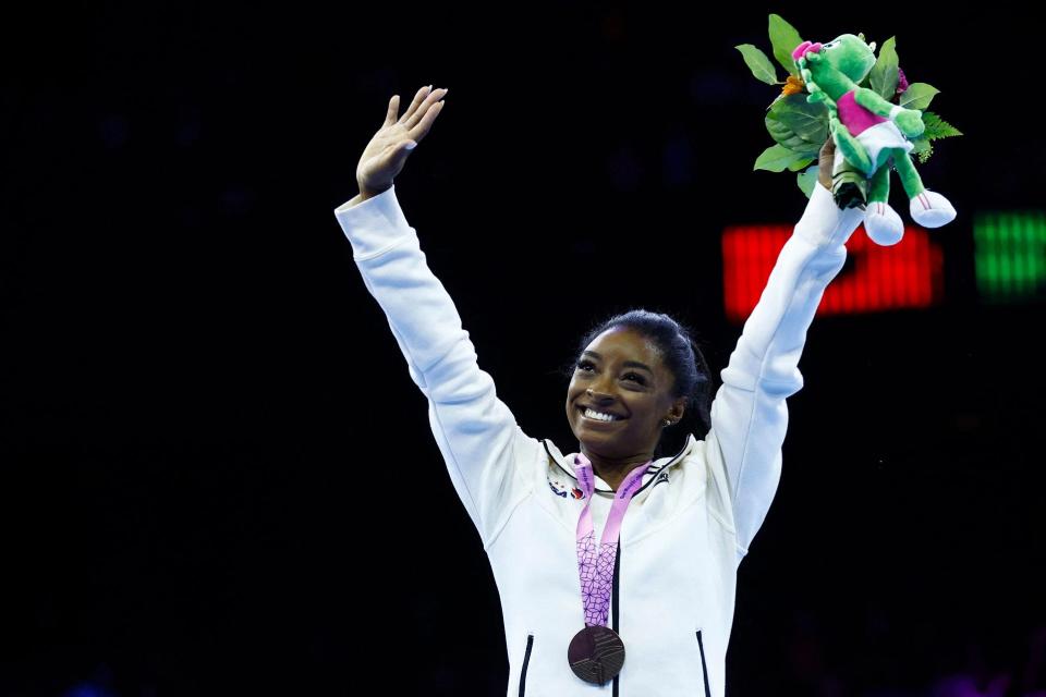 Simone Biles won five medals, four of them gold, at the 2023 Gymnastics World Championships.