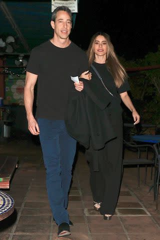 <p>BACKGRID</p> Sofia Vergara and her new boyfriend Justin Saliman on a dinner date night in Los Angeles