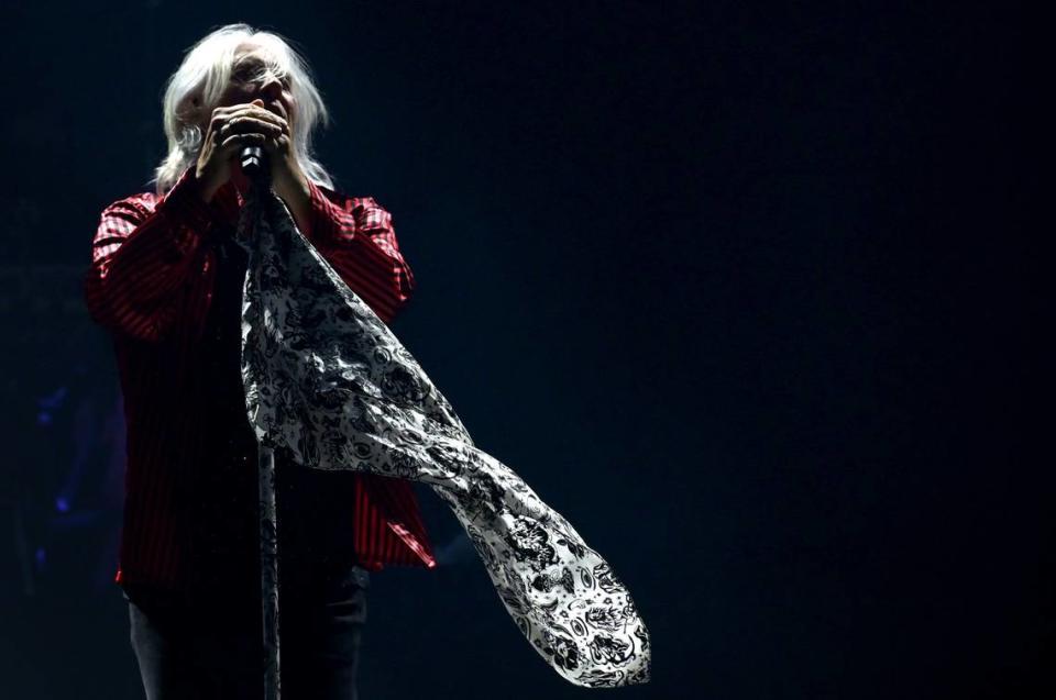 Def Leppard singer Joe Elliott performs with the band during The Stadium Tour 2022 at Bank of America Stadium in Charlotte, NC on Tuesday, June 28, 202. The concert featured Classless Act, Joan Jett and The Blackhearts, Poison and Motley Crue.