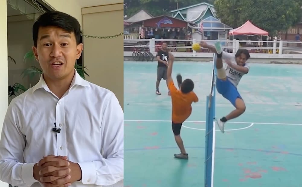 Chieng joked that sepak takraw would be the perfect sport for Americans frustrated by politics getting mixed up with sports. — Screengrabs via YouTube/The Daily Show with Trevor Noah