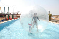 Roller zorbing on water