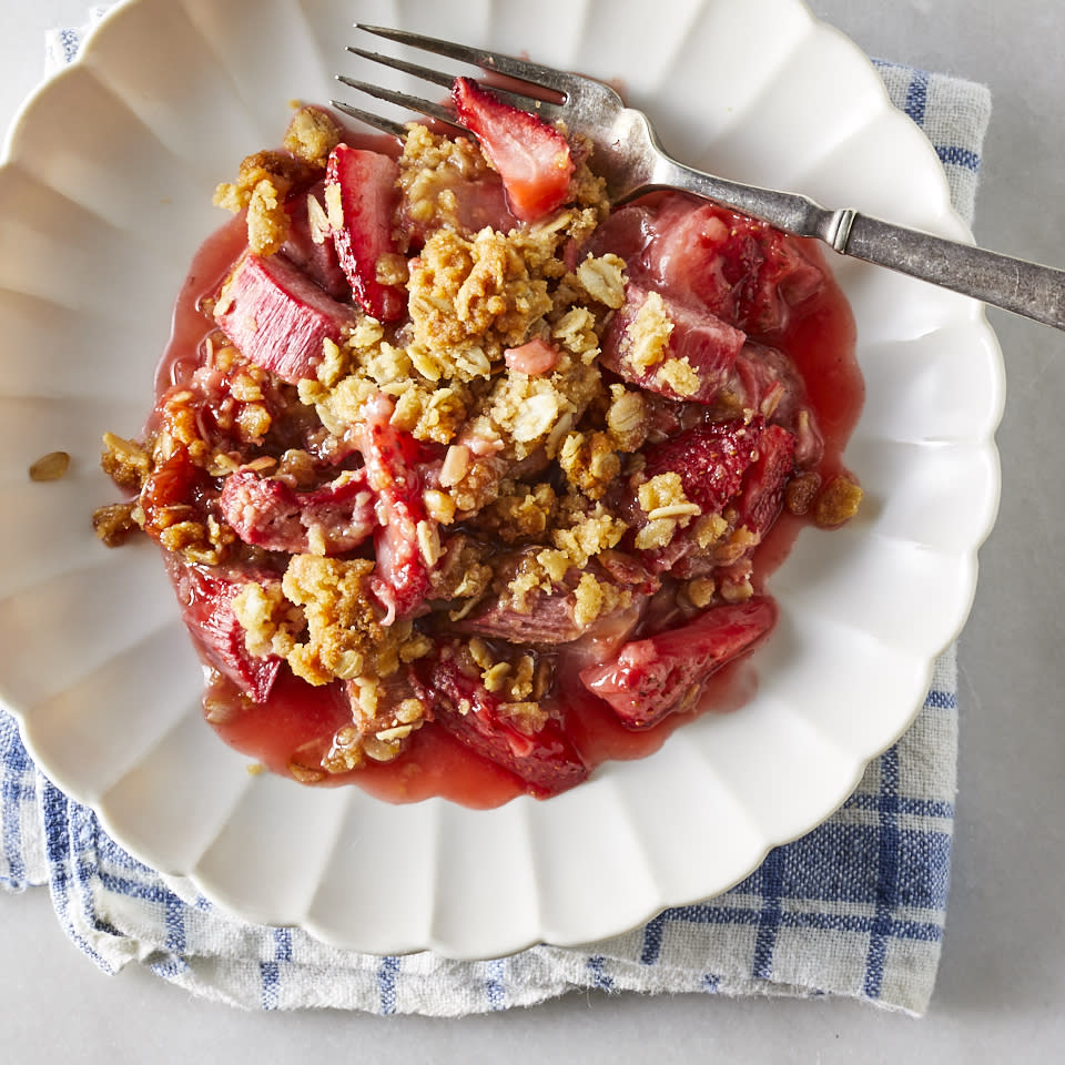 Strawberry-Rhubarb Cobbler with Granola Streusel