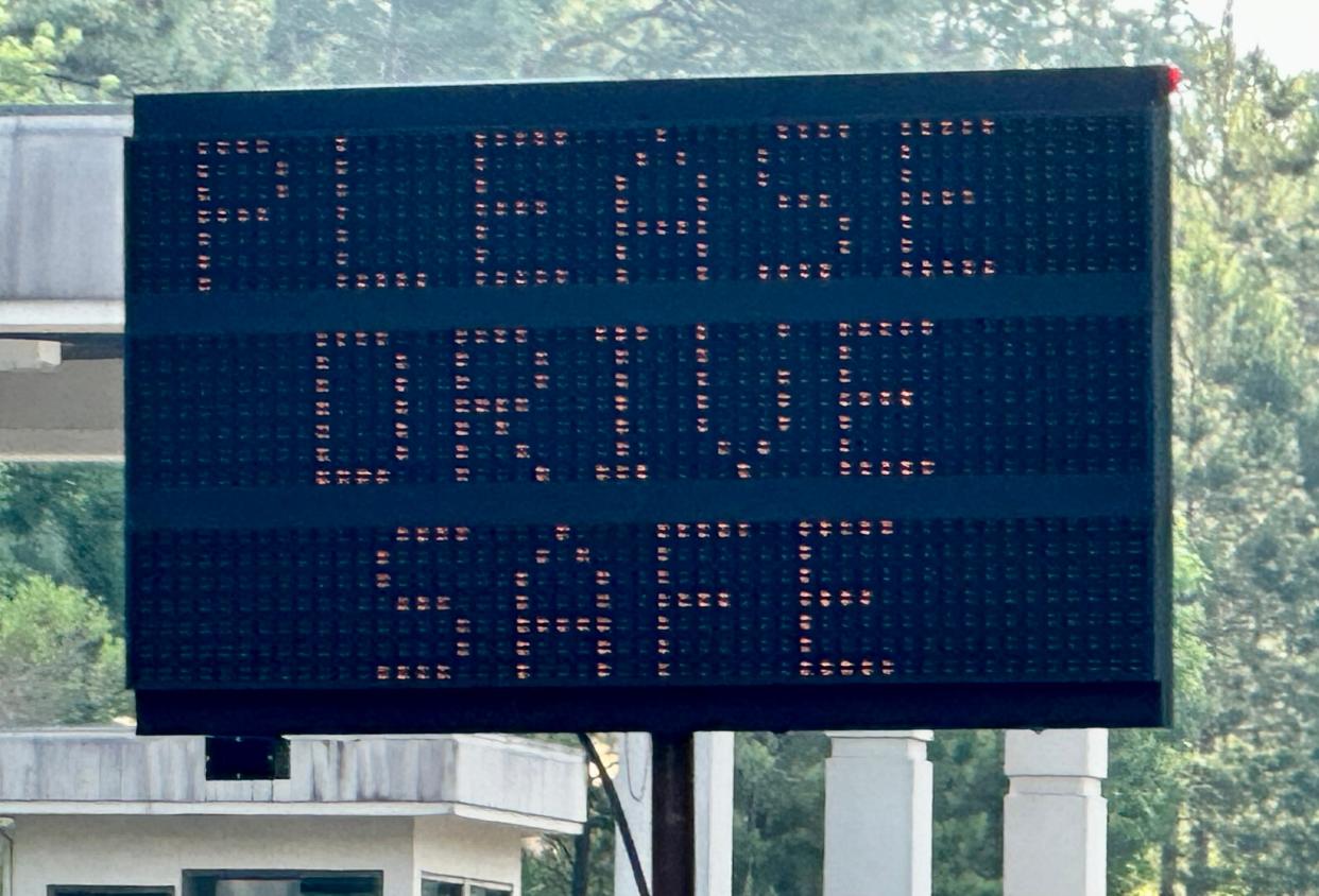 Electronic marquees have been placed near each gate at Fort Gordon, reminding residents and visitors to drive safely.