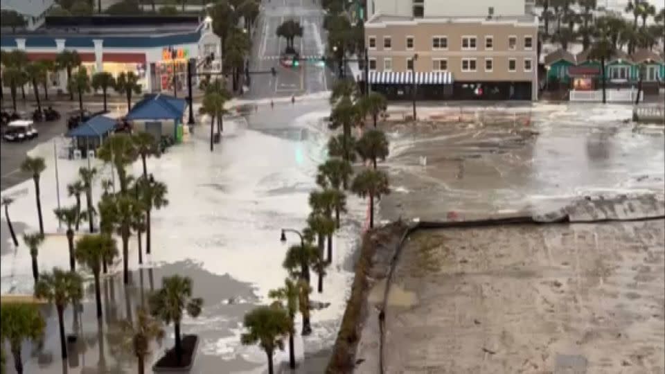 Flooding after a storm in Myrtle Beach, South Carolina, on Sunday, December 17. - WMBF via WRAL